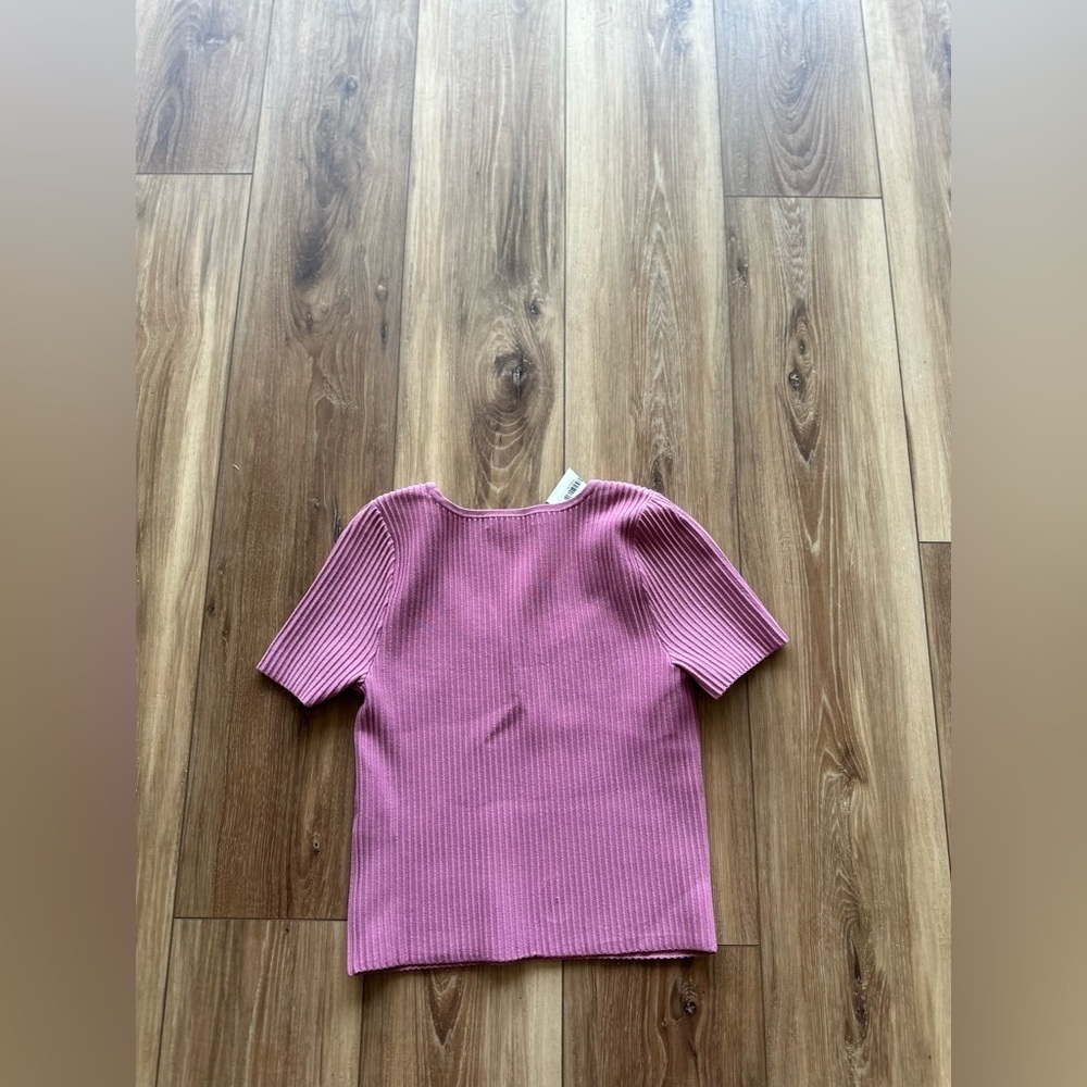 Madewell womens Pink Ribbed Knit Top size small NWT - Picture 6 of 6